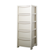 홈즈라탄서랍장_아이보리 / Homz Rattan 5Drawer Ivory